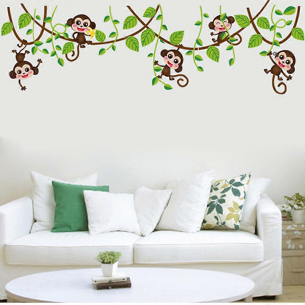 Jungle Monkeys DIY Wall Sticker Kids Baby Room Nursery Animal Mural Decor Decal