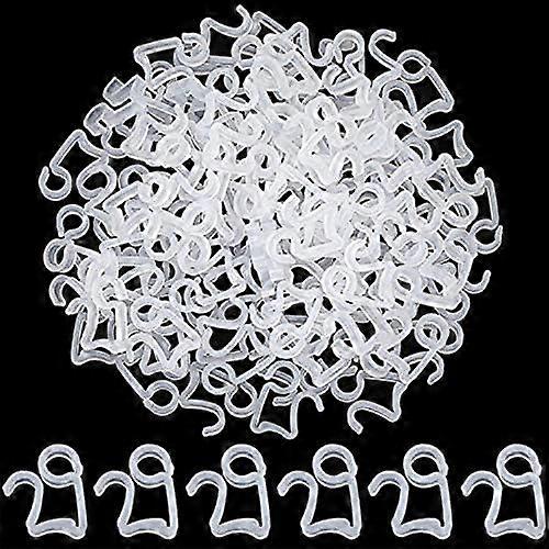 Pack of 100 Plastic Hanging Hooks for Christmas Lights Garland Gutter Shingles Outdoor Hooks White,3*3.2cm