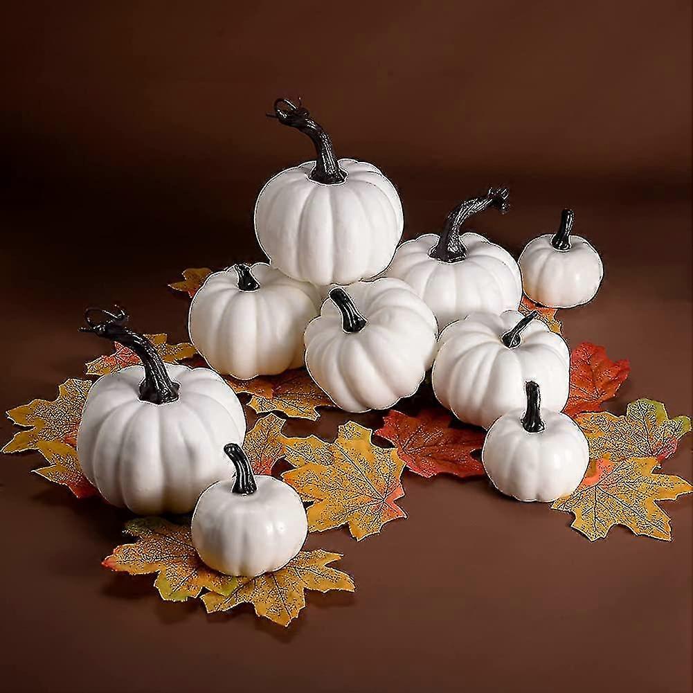 32pcs Autumn Fall Decorations.mini Artificial Pumpkins. Maple Leaves For Fall And Thanksgi