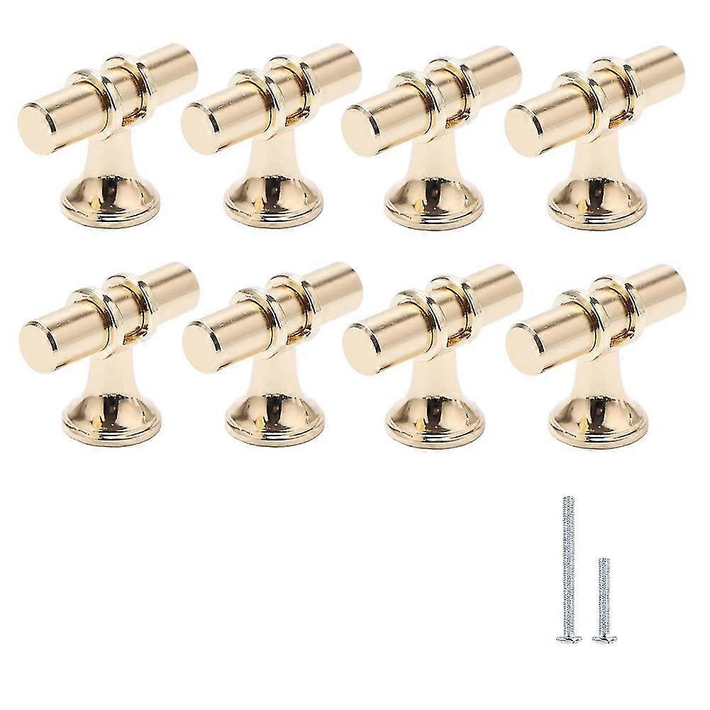 8 Packs Champagne Gold Cabinet Knobs Drawer Knobs Euro T Bar Cabinet Handles Modern Knobs For Cabin