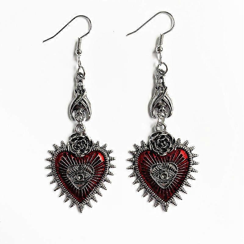 Snake Rose Blings Red Earrings