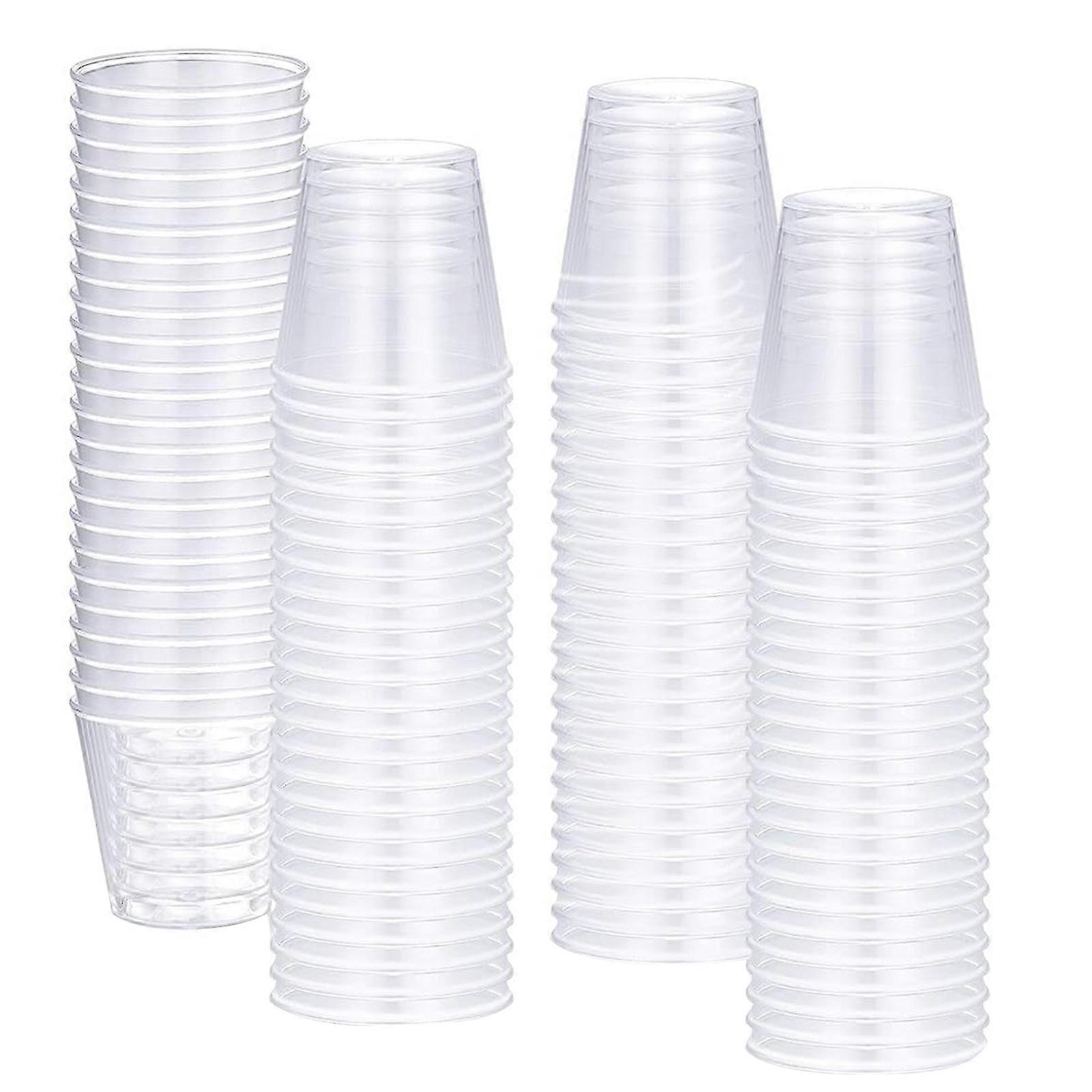 100Pcs 30ml Drink Cup Transparent Reusable Beverages Cups Lightweight Stackable Water Cups for Home Party KAESI