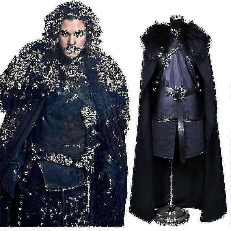 Game Of Thrones Jon Snow Costume Men Fancy Dress Cape Set Party Outfit