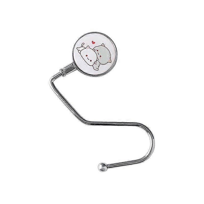 Cartoon Table Hooks Portable Multi-purpose Purse Hook Foldable Handbag Holder Hooks3pcs white