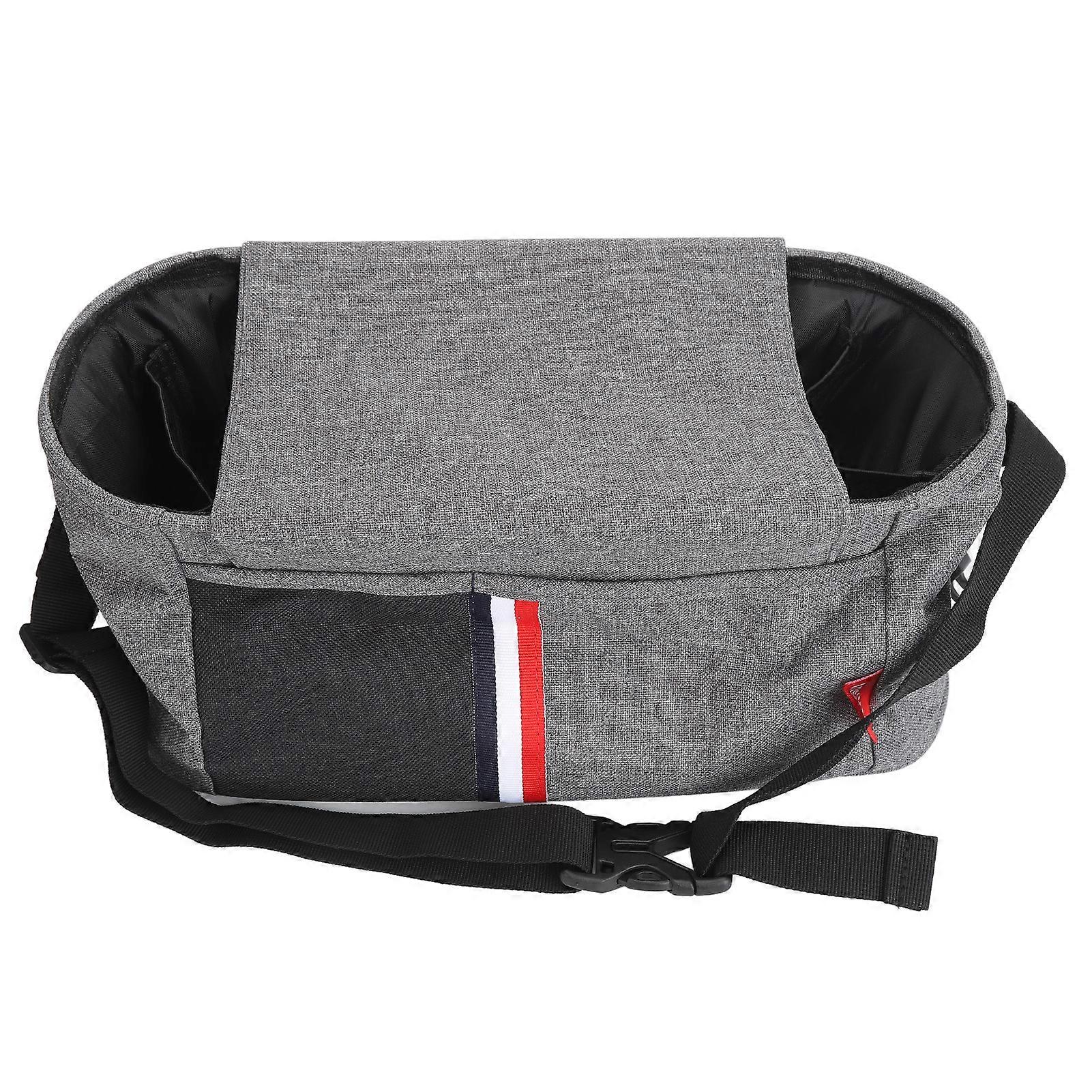 Baby Stroller Diaper Bag Waterproof Adjustable Shoulder Strap Small Stroller Diaper Bag for Travel Grey