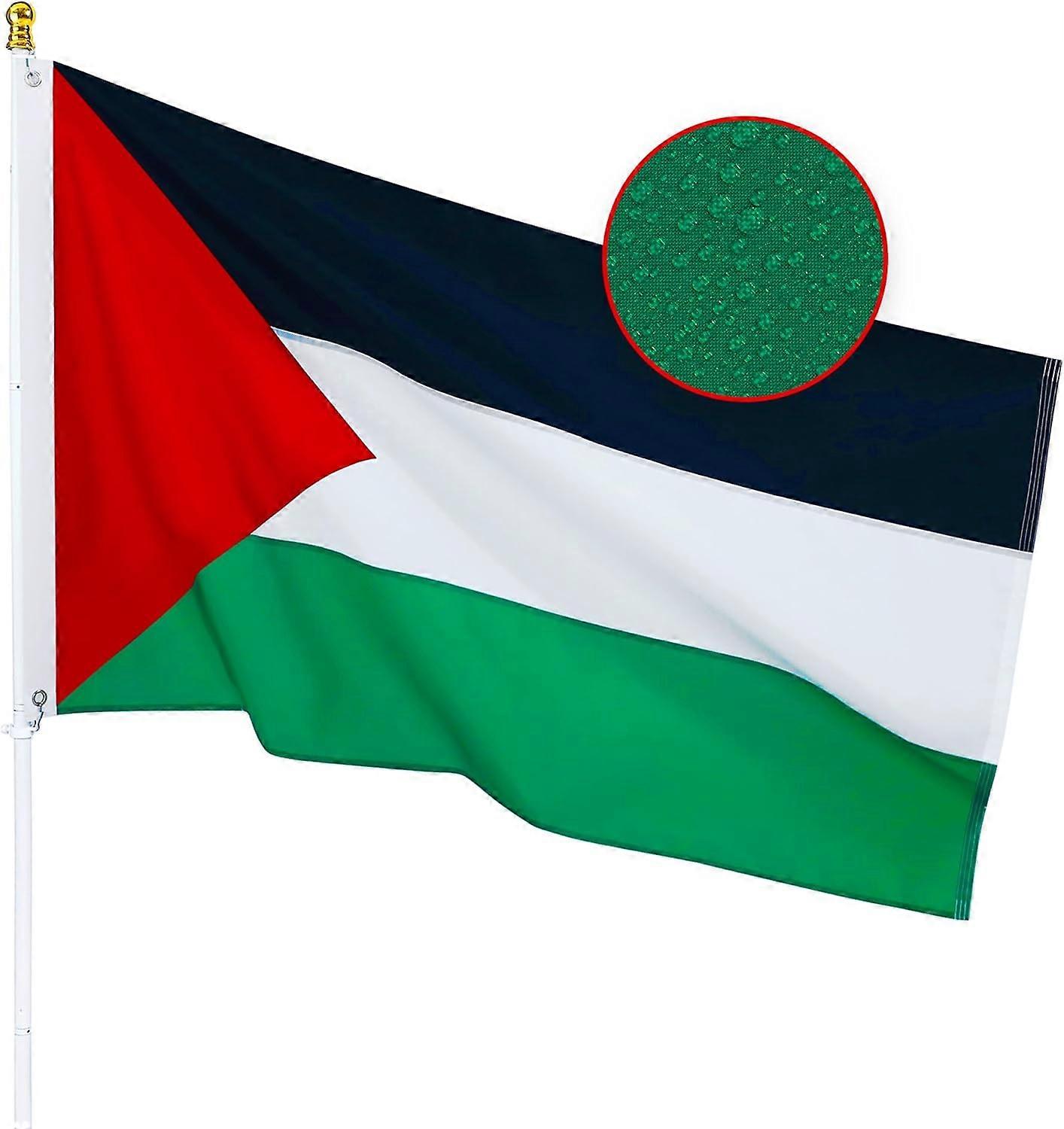 Palestinian Flag 3x5 Feet for Outside - Heavy Duty Nylon, Sewn Stripes, Fade Proof, Longest Lasting Party Festival Decor