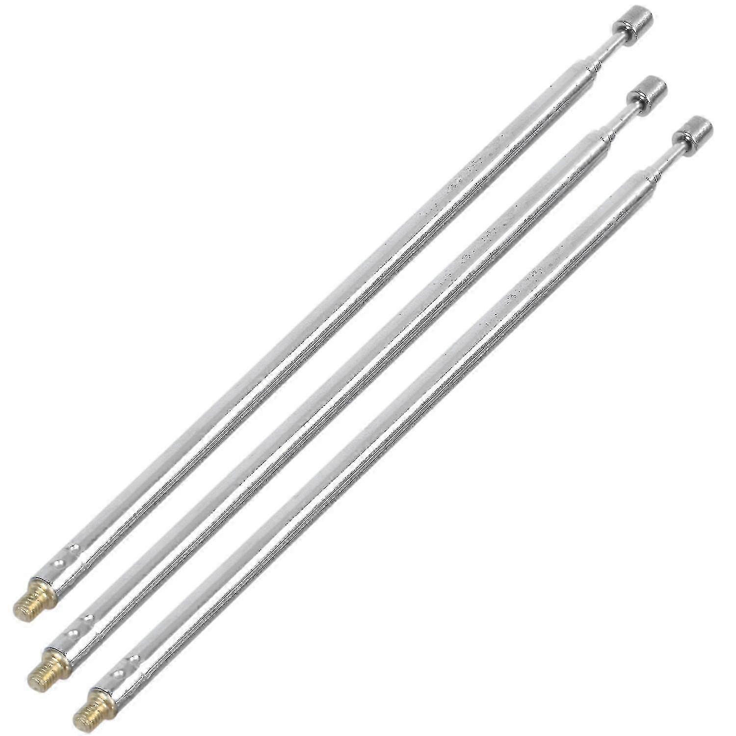 Telescopic antennas 3 x 43.5cm length 4 sections RC remote controls silver