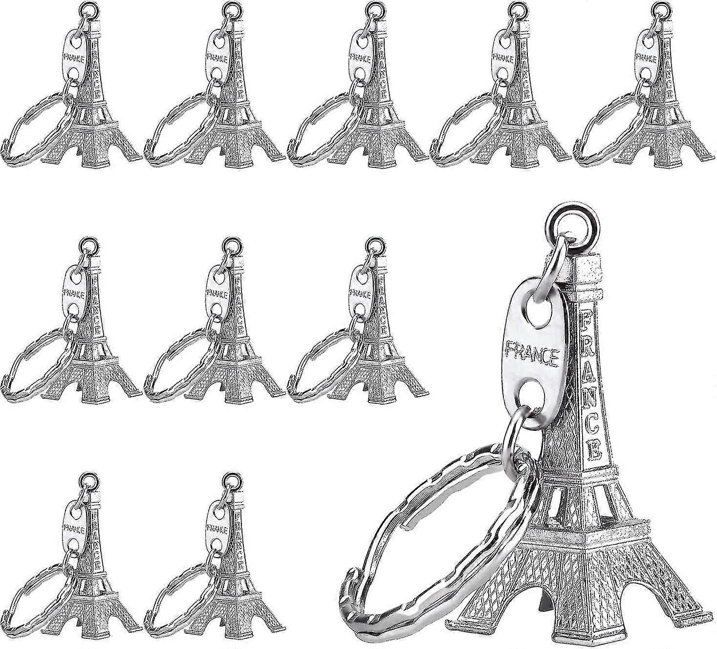 15 Pieces Eiffel Tower Keyring Retro Adornment French Souvenirs Keychains (gold)