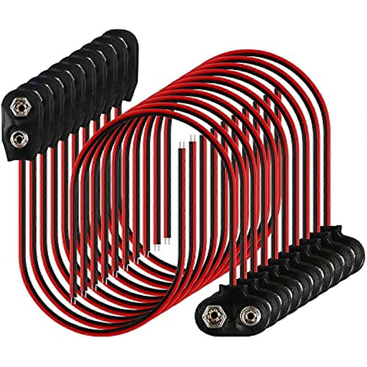40 Psc 9V Battery Clip Connector - 20 Pcs T Type and 20 Pcs I Type 9V Battery Snap Connector Battery Clips Buckle
