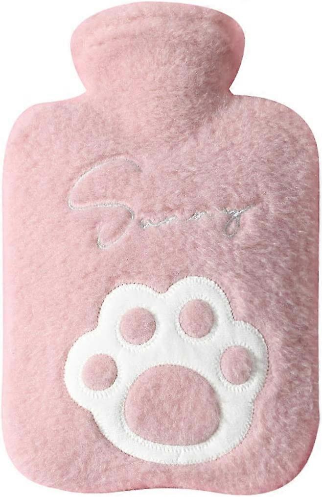 ぬいぐるみカバー付き湯たんぽバッグ、ポータブルウォーマーバッグ1リットルゴム製ウォームヒーターバッグ手足用ベリーウォーマーホットハンド