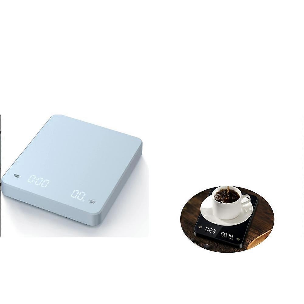 New Rechargeable LED Hidden Screen Coffee Scale Electronic Scale for Hand Brewed Coffee with Timer 3KG/0.1G Blue