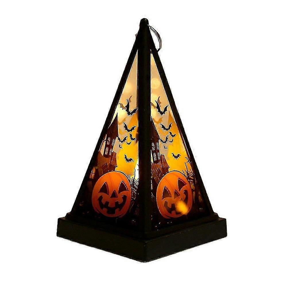 Halloween Portable Led Light, Pumpkin Witch Skull Flame Lantern