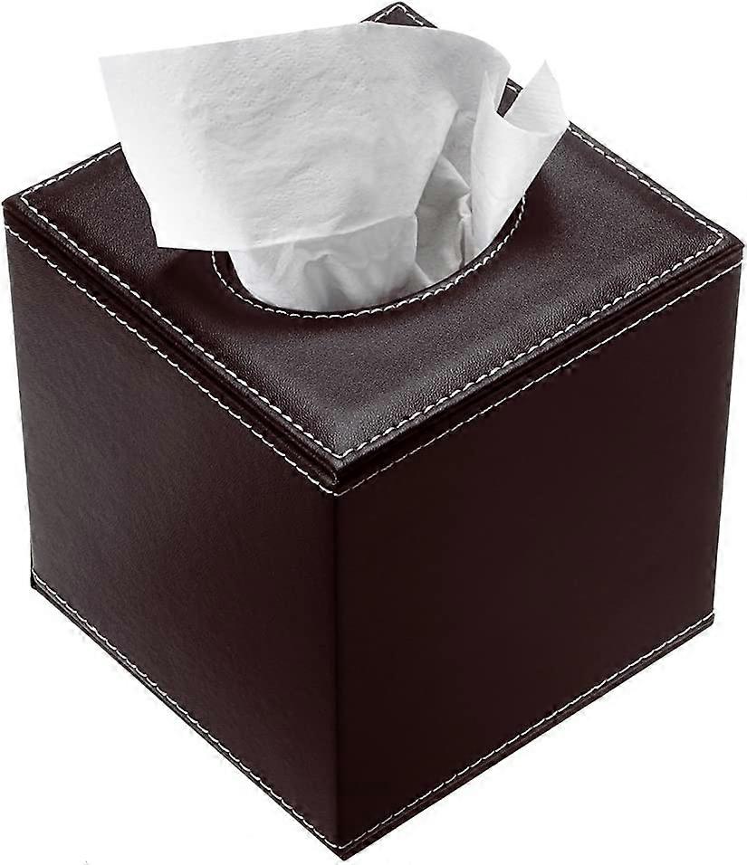 Rectangular Tissue Box in Coffee Plain PU Box