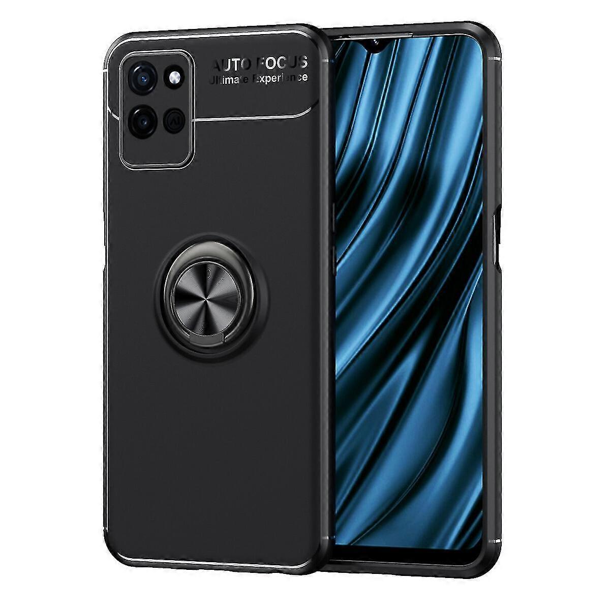 Minimalist Soft Gel Case With Metal Ring Stand - High-quality, Shockproof, Non-slip - Oppo Realme V11 5g