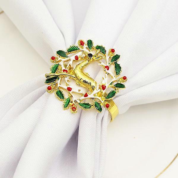 mode, metall, jul, servett, ringar, krans, älg, jul (D)