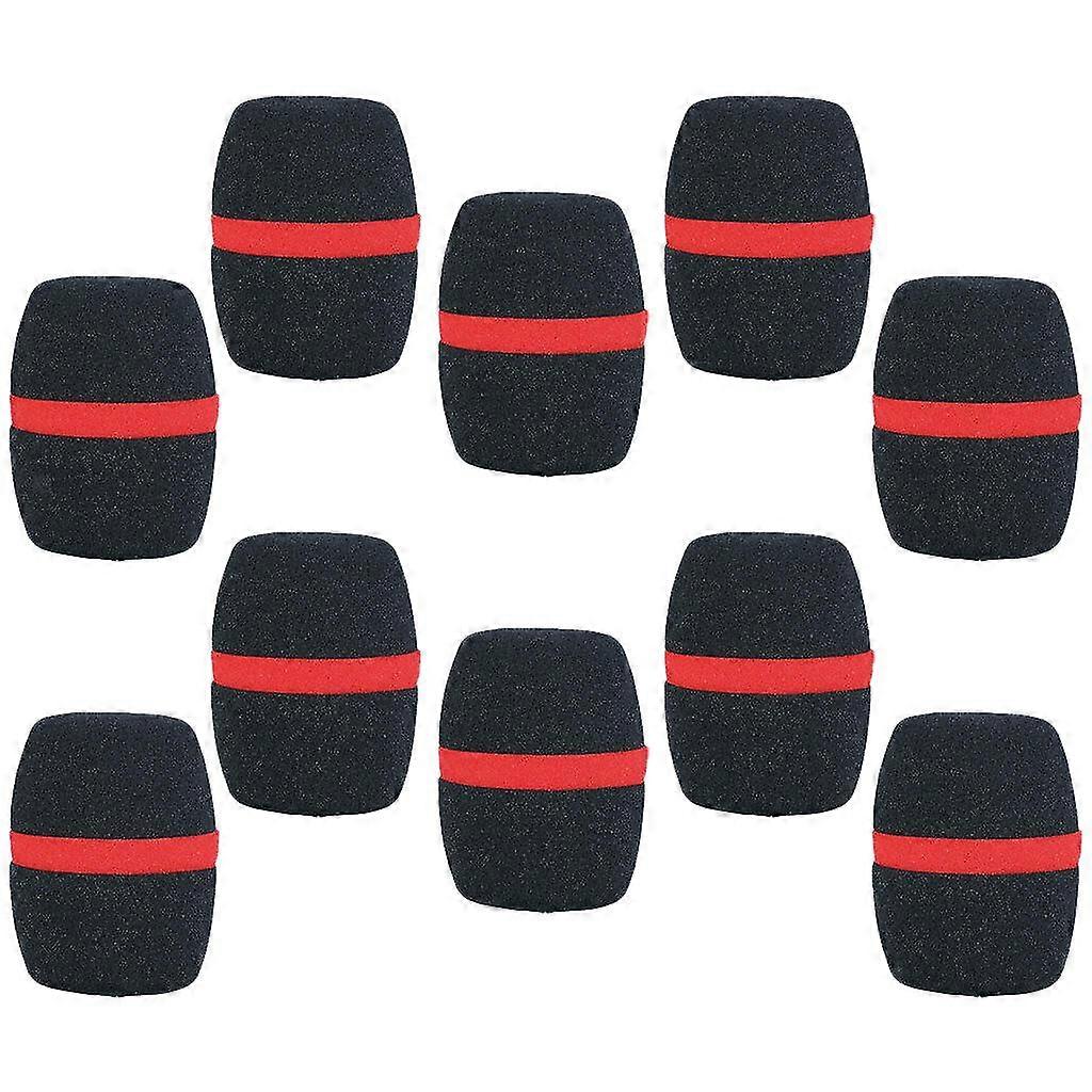 10 Pcs Handheld Stage Microphone Windscreen Foam Mic Cover Karaoke Black