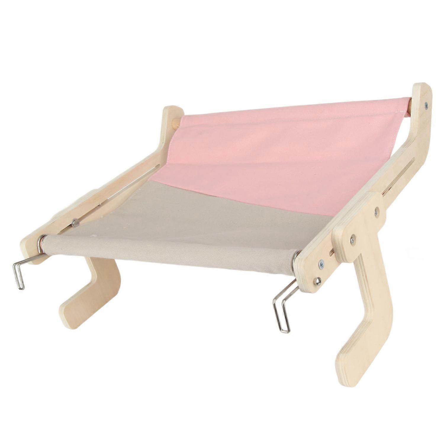 Cat Hammock Bed Wooden Frame Strong Load Bearing Capacity Ventilated Cat Window Perch for All Season