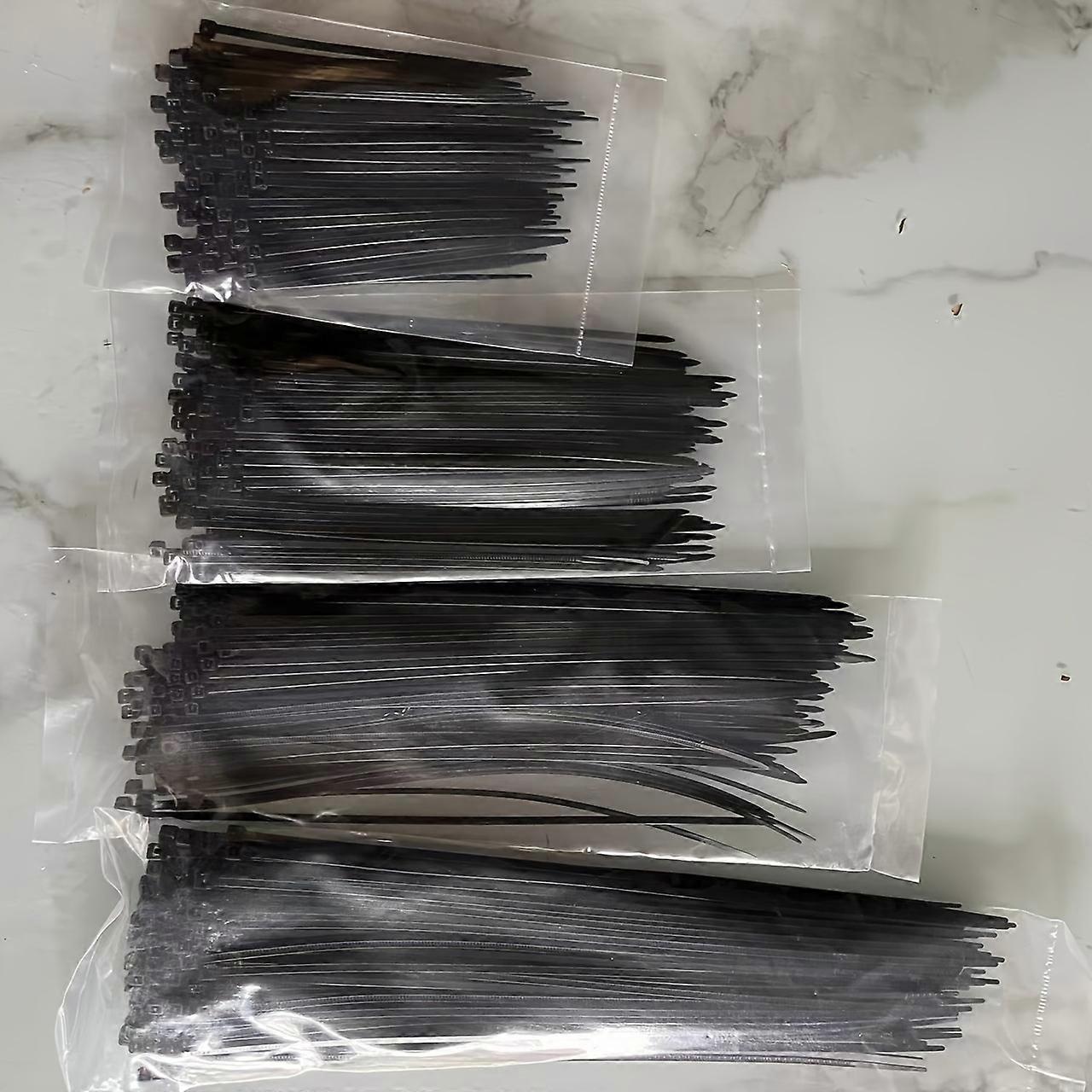 400 Packs Nylon Zip Ties In 4 Sizes, With 4/6/8/10in Wire Twisted Zip Ties Locked In