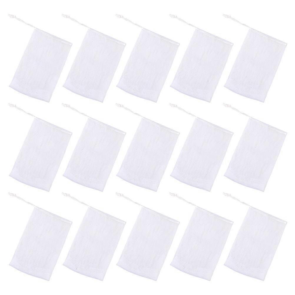 50pcs Mesh Soap Pouch Bubble Making Net Bag Cleansing Foaming Nets (white)