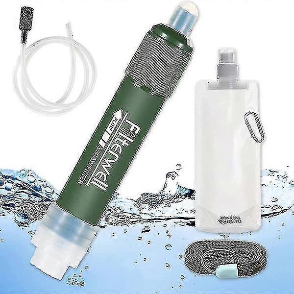 Portable water filter and water purifier with carbon filter