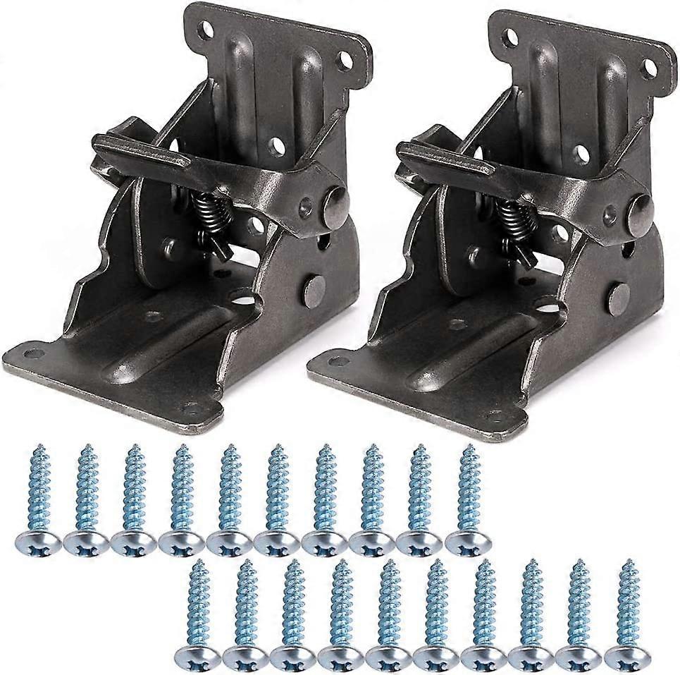 2 Pcs 90 self-locking folding hinge, foldable bracket, locking extension table steel sheet foldable shelf bracket for work table
