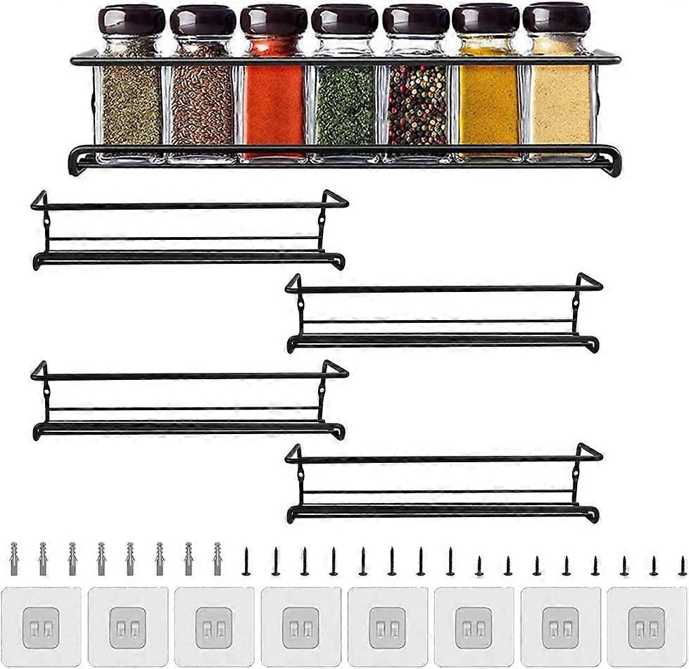 4-Pack Condiment Rack Kitchen Wall Mounted Condiment Rack Kitchen Storage Rack Wall Mounted Condiment Rack, 2966cm