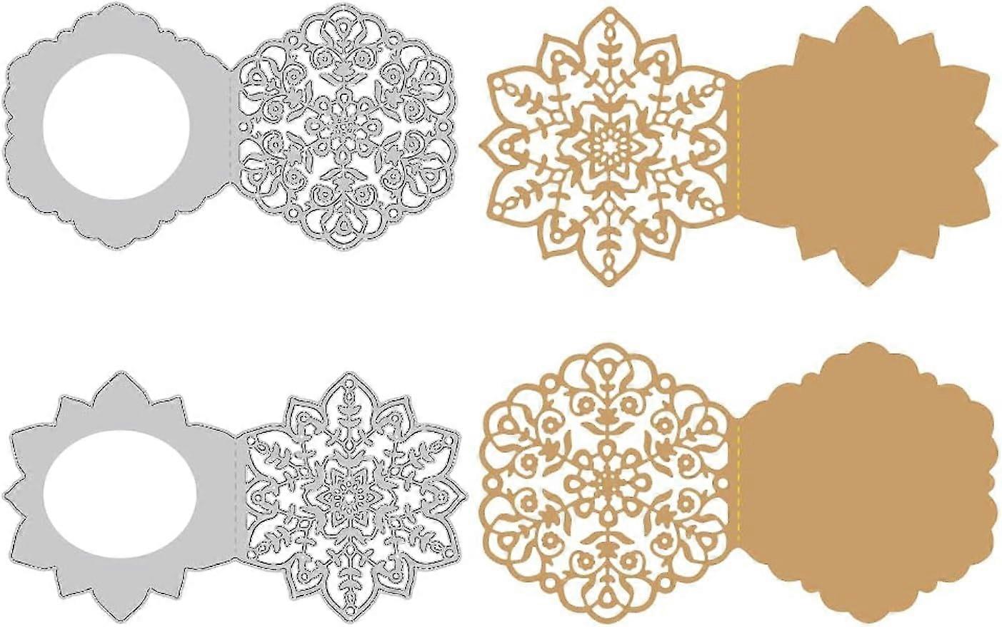 2Pcs Flower Cutting Dies for Card Making Snowflake Flower Cut Stencils for DIY Scrapbooking Photo Album Decorative Embossing Paper Dies for Card Makin