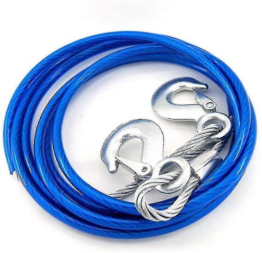 Heavy Duty 5 Ton Tow Ropes 4 Meters Breakdown Tow Rope With 2 Car Safety Hooks