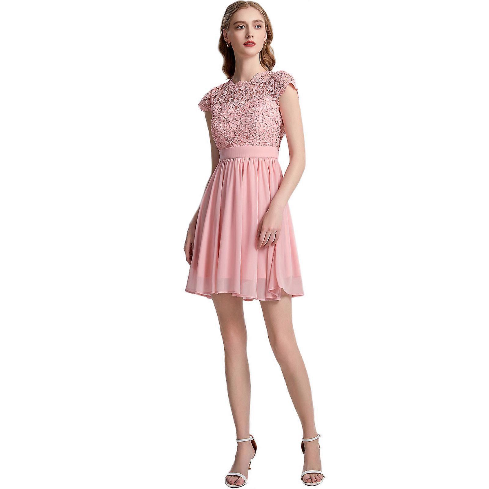 Neu Spitzen-Chiffonrock Partykleid