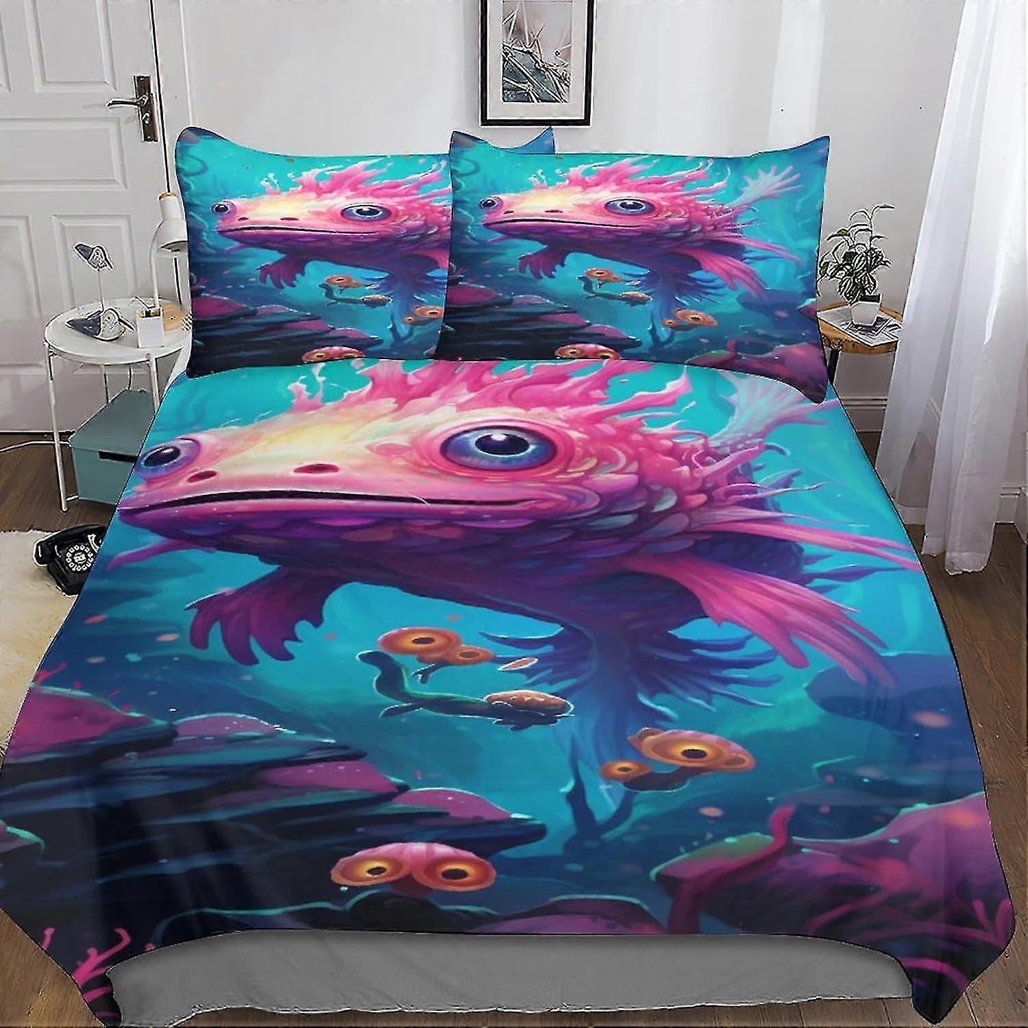 o5607 Lençóis Water Monster Bedding Conjunto de capa de edredão Microfibra Strange Shapes Capa de edredom Capa de edredão de impressão 3D com conjunto de 3 peças Fronhas para