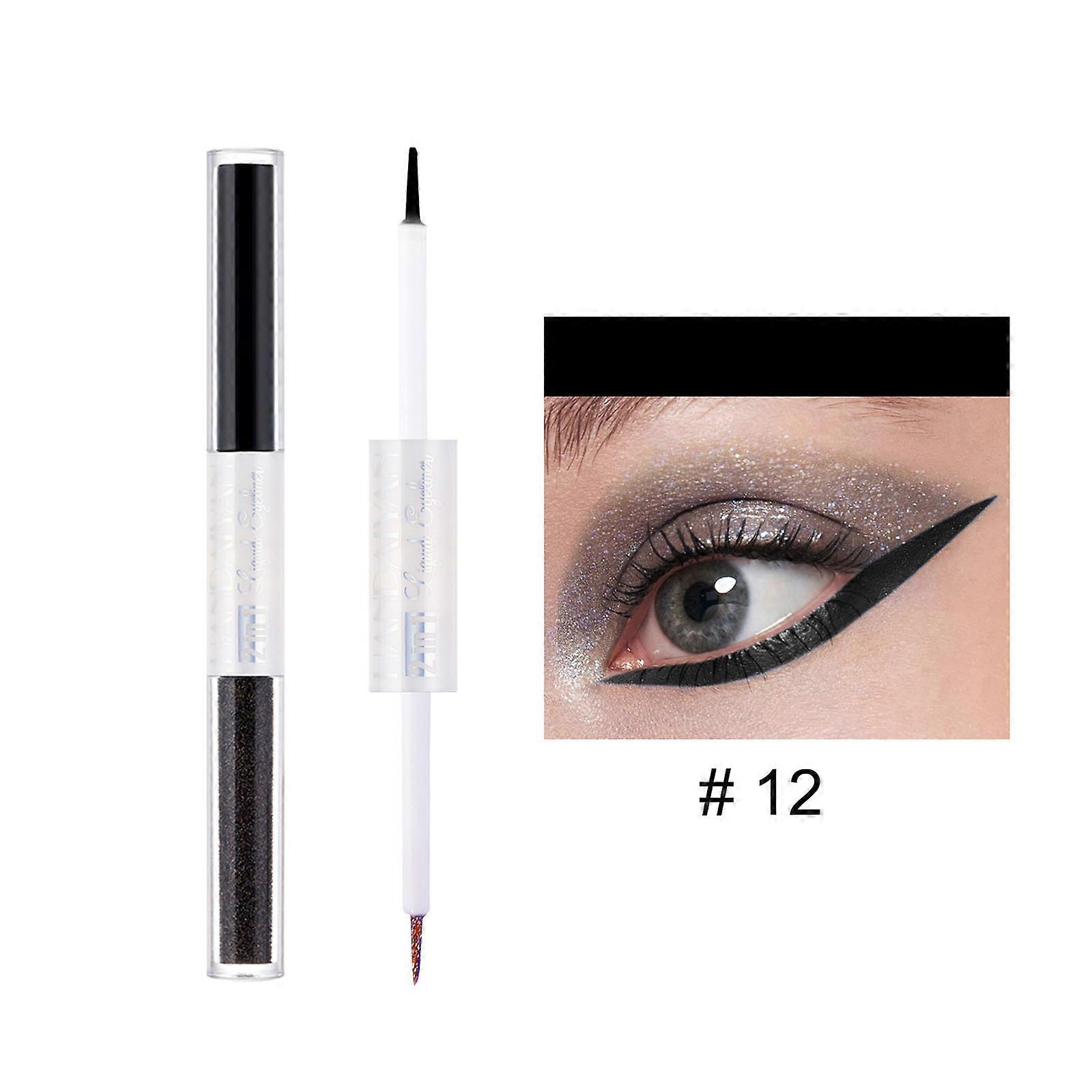 Eyeliner Pencil Double Eyeliner Pen,Extremely Thin,Water-proof And Brightening,Eyeliner Liquid Pen Set,3ml