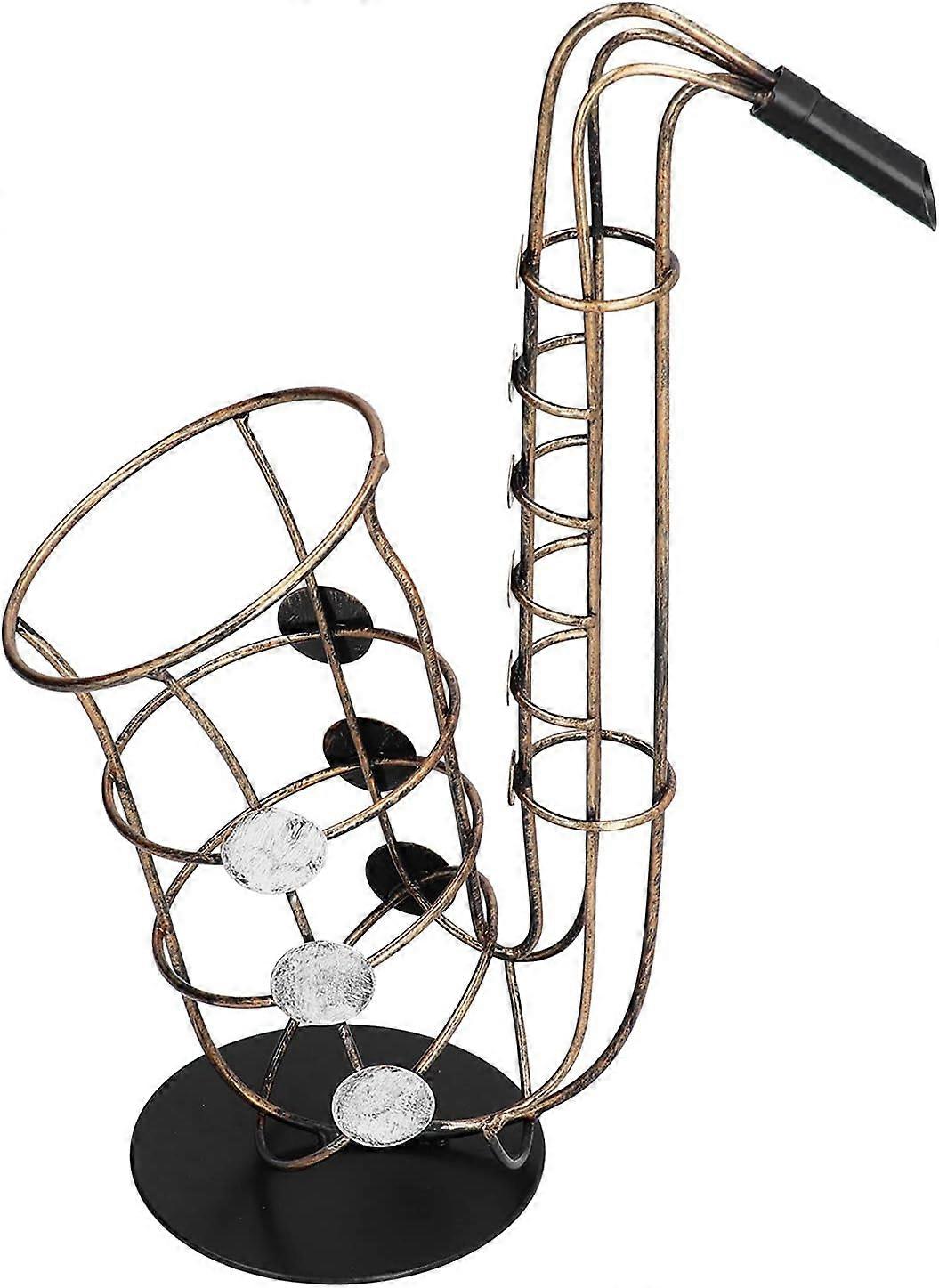 Portabottiglie per sassofono in metallo, portabottiglie di vino Figurine in metallo Sassofono Artigianato pratico