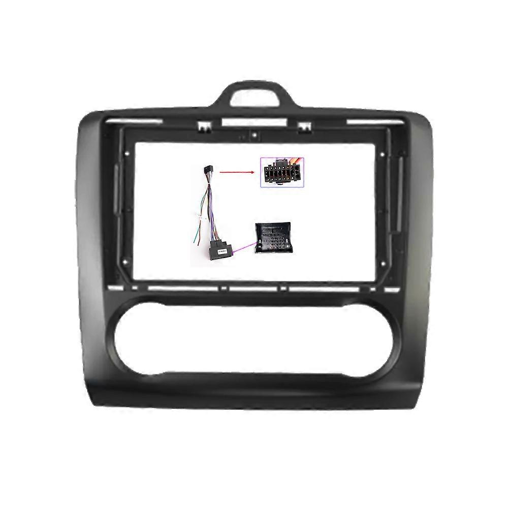 For Ford Focus 2 MK2 2004 - 2011(9Inch.Black)Car Radio Fascias Android GPS MP5 Stereo Player 2 Din Head Unit Panel Dash Frame