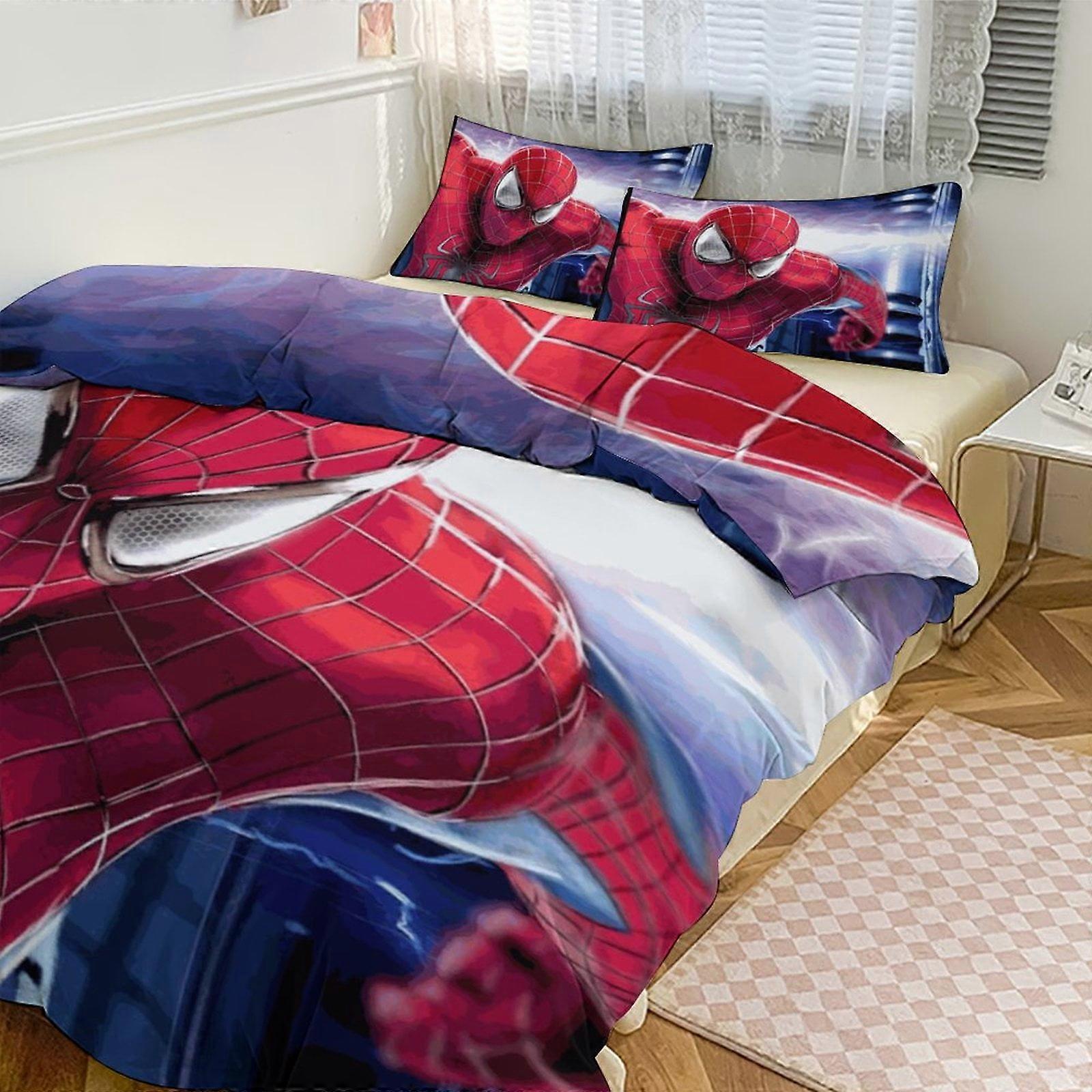 Bedding set JP575 Spiderman Room Decor Bedding Set with Sheets And Pillow 3 Piece Bedding Super Soft Fade Resistant Microfiber TH575