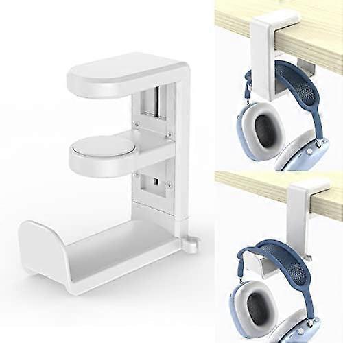 Adjustable Clamp-On Headphone Stand - PC Gaming Headset Holder, 360° Swivel, Under Desk Hanger with Cable Clip Organizer