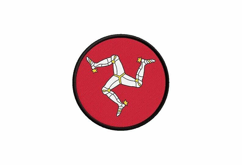 Patch ecusson flag ile de man printed thermosticker round round roundcarde
