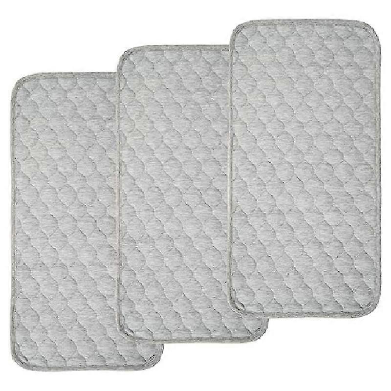 Baby Diaper Pads Bamboo Quilted Thicker Waterproof Changing Pad Liners, 3 Count Gray