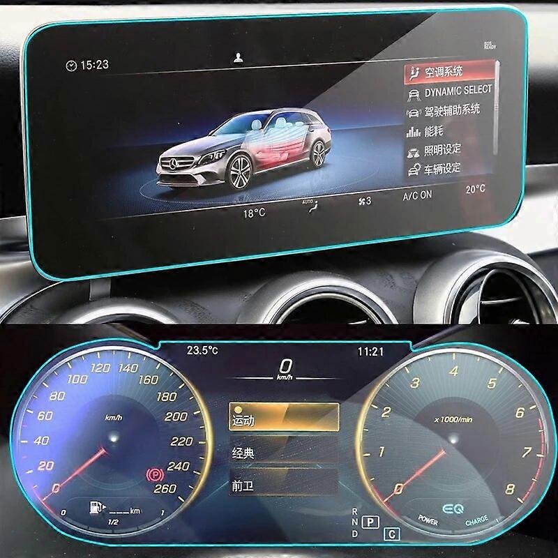 Car Navigtion Tempered Glass LCD Screen Protective Film Sticker Dashboard Guard For Mercedes Benz C-class W205 2019 2020Vehicle Dashboard Accessories