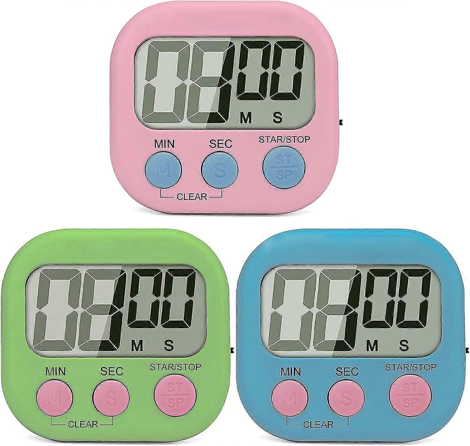 Digital Kitchen Timer, Cooking Timers, Large Display, Loud Alarm, Magnetic Stand, Minute Seconds Countdown Timer for Kids Play School Teachers Desk (B