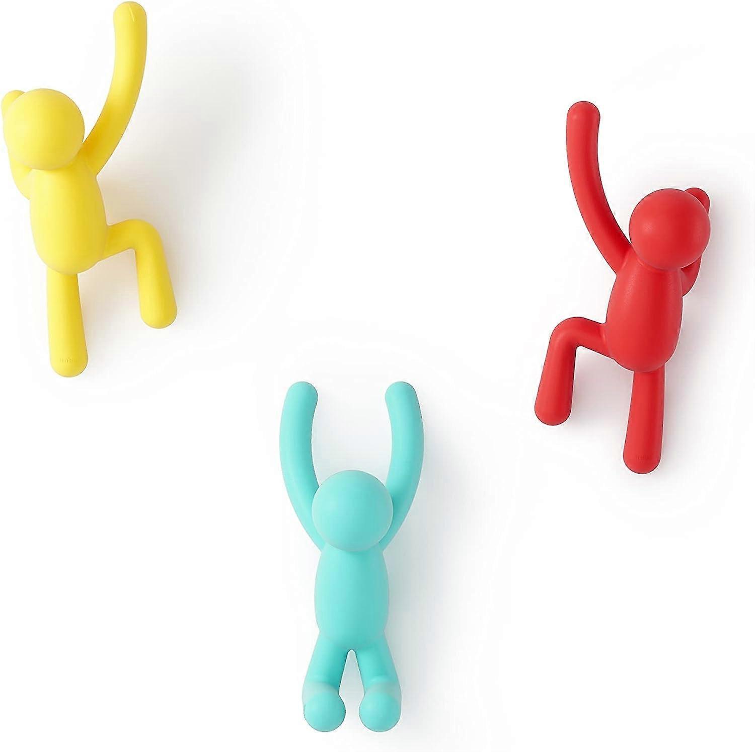 Set of 3 wall hooks, colored