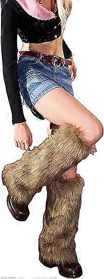 40cm dames bont beenwarmer harige laarzenmond