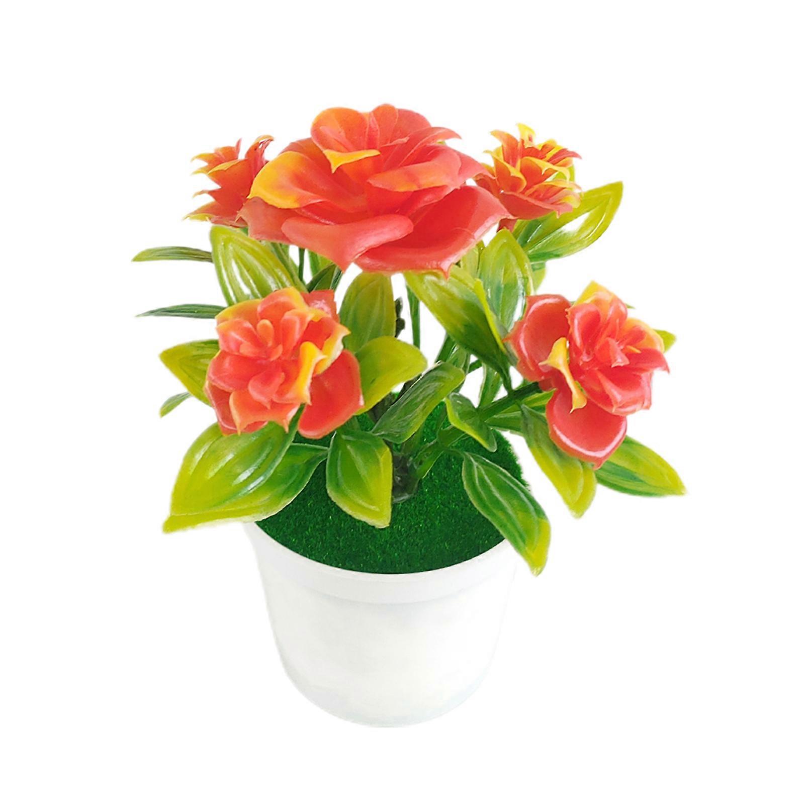 Artificial Potted Simulation Fake Lotus Yellow Red Orange Pink Purple Plants Flower Home Garden Table Decoration Room Ornaments