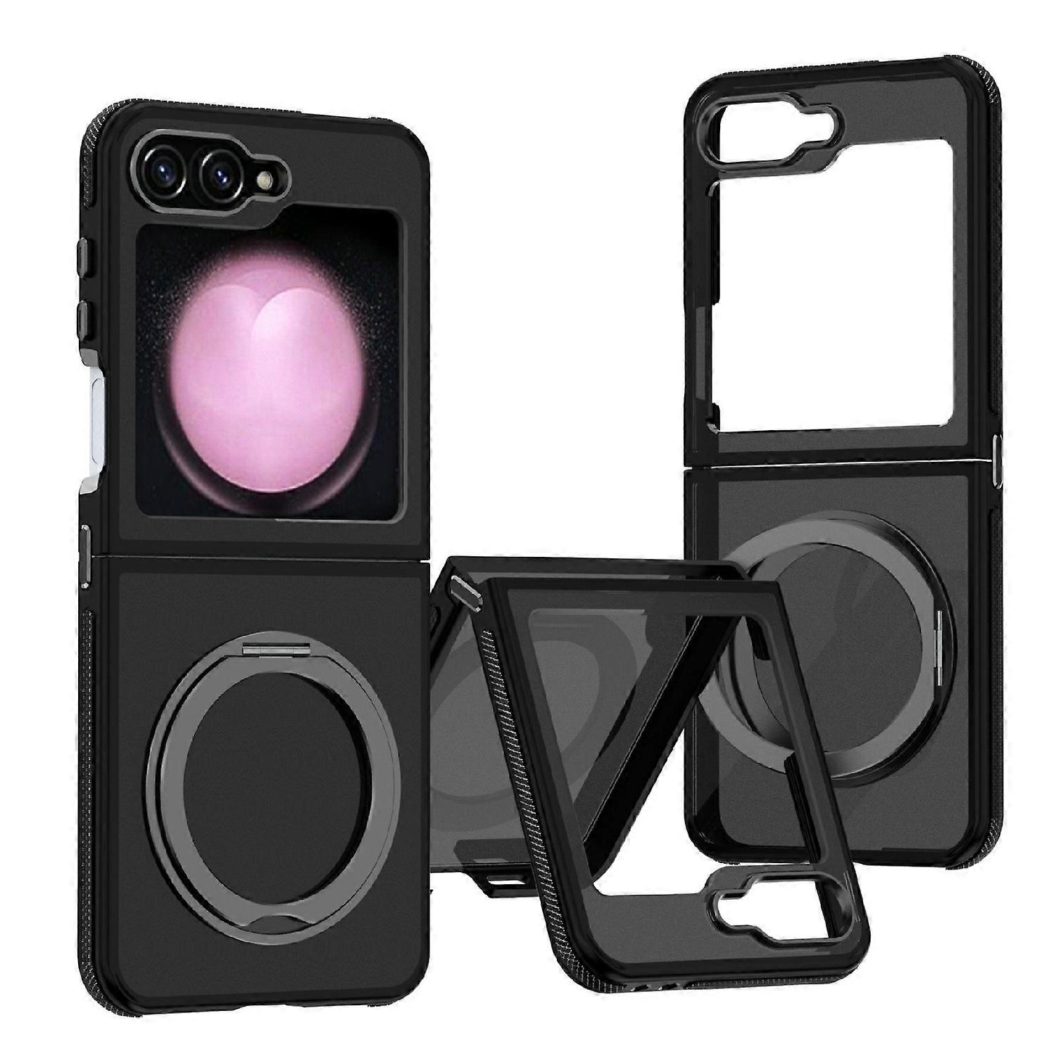 For Samsung Galaxy Z Flip7 FE / Flip6 5G Dual Color Skin Feel 360 Ring