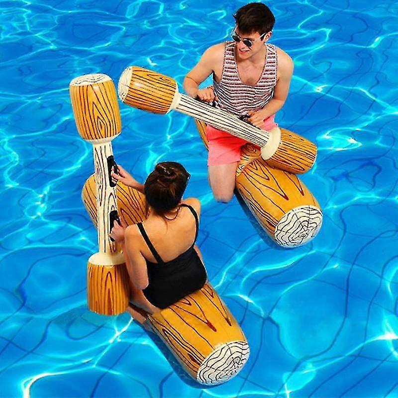 4 Pieces Inflatable Fighting Log Pool Floating Toys Game Inflatable Floating Pool Toys for Kids