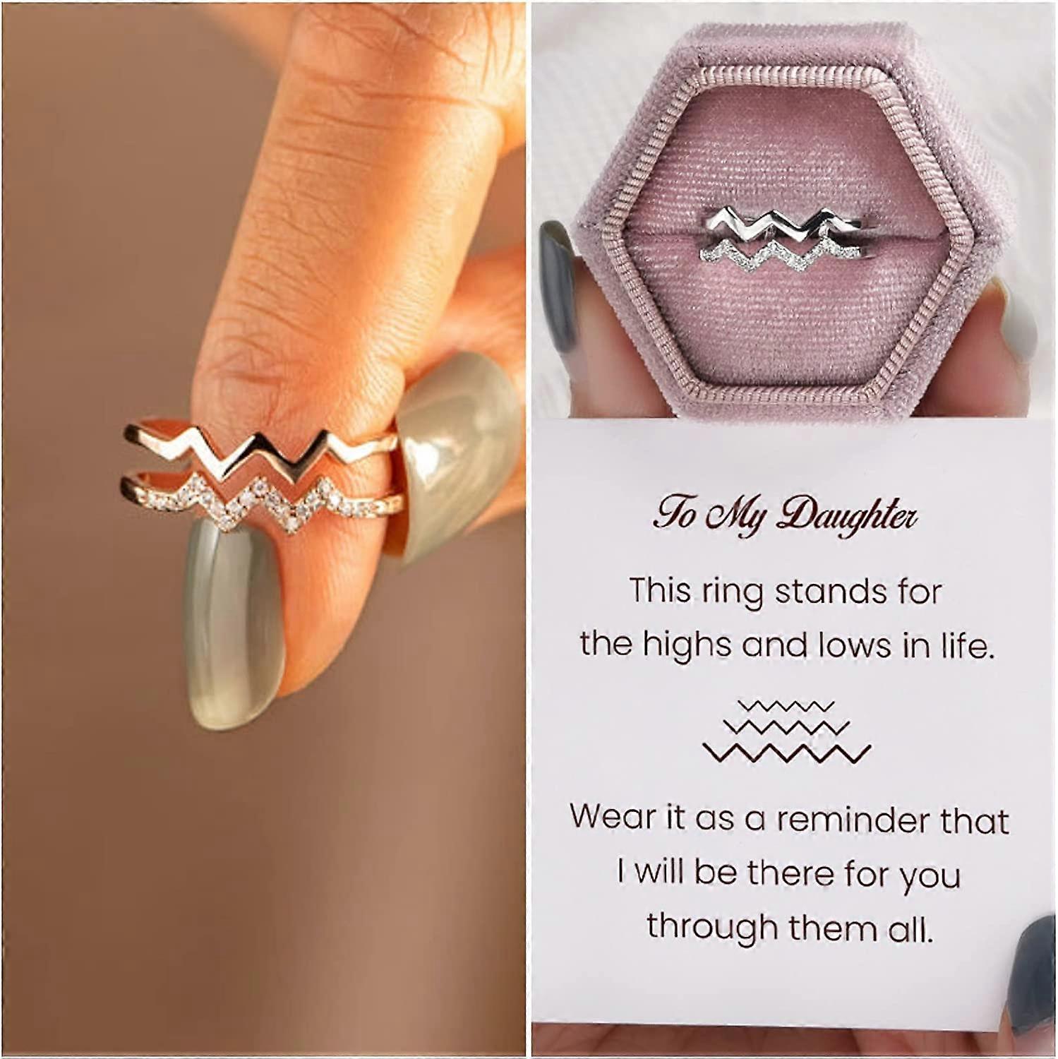 Double Wave Ring,Adjustable Wavy Ring Minimalist Ring Gift For HerWhite gold