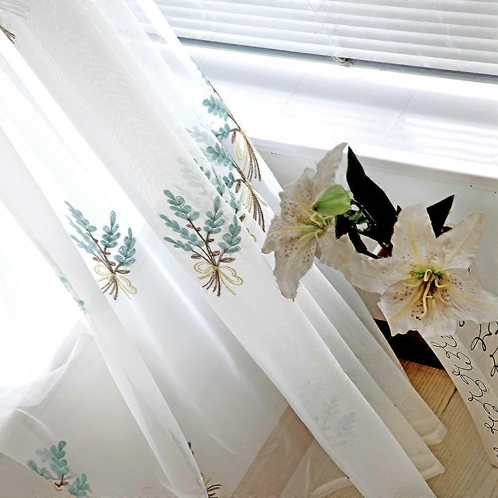 Siniset pimennysverhot Läpinäkyvä verhoikkuna Voile Drape Valance 1 paneelikangas