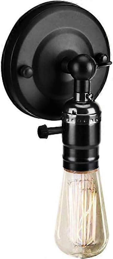 Retrolampun pidike, retroseinävalaisimen pidike kytkimellä kotikäyttöön ja koristeluun 220V (musta)