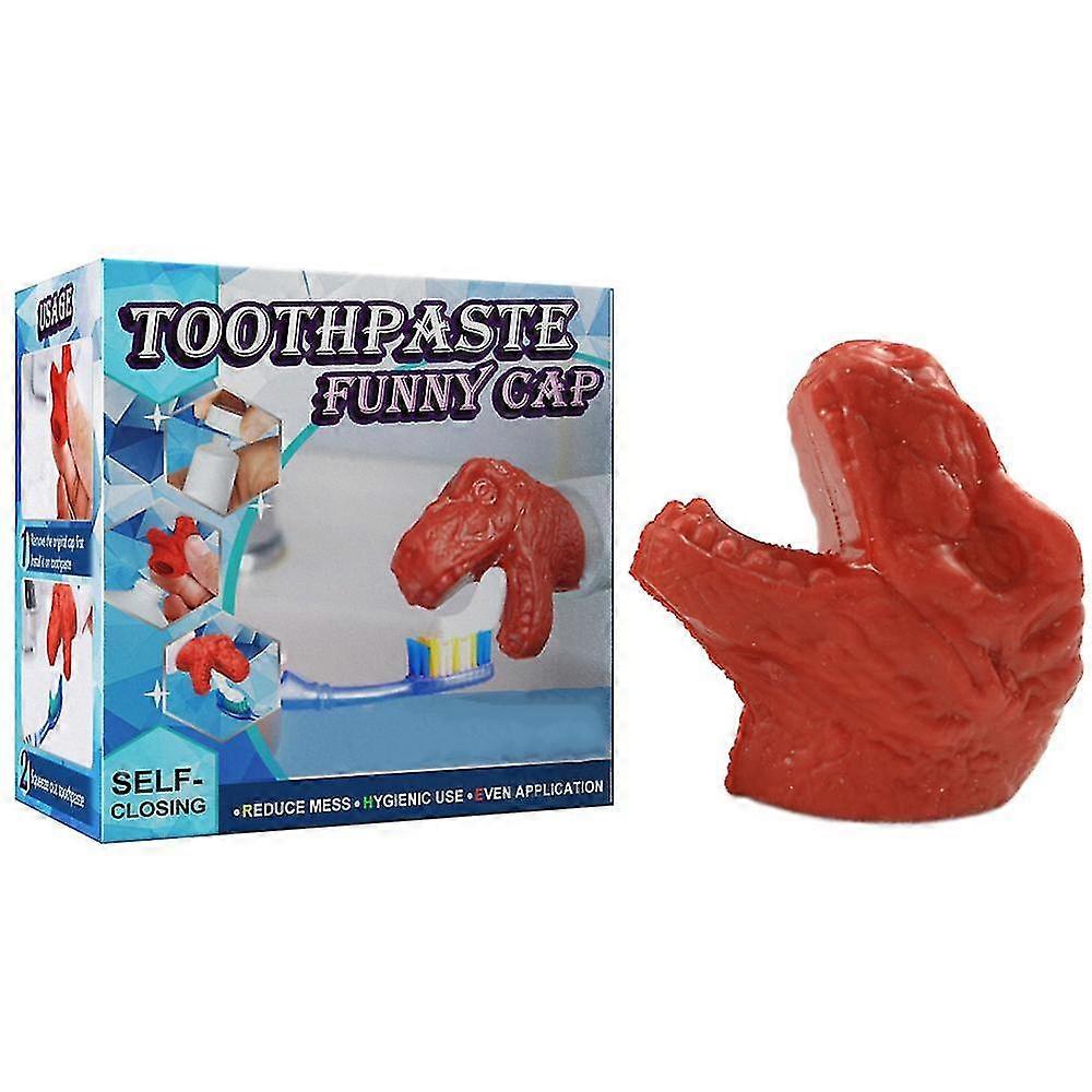 Self-closing Toothpaste Caps For No Mess Or Waste (dinosaur)