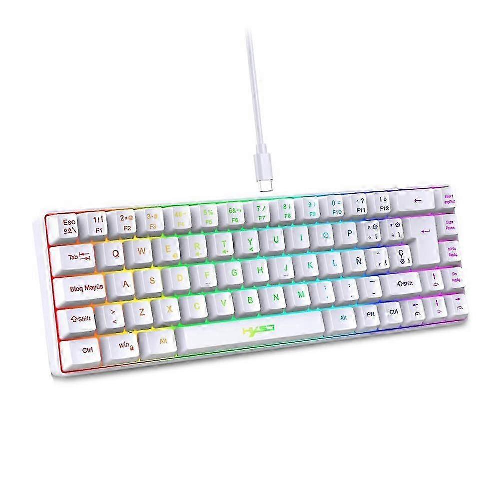 Wired Gaming Keyboard Compact Design 68 Keys Spanish Keyboard A Must-have Gadget For Office Workers Gamers