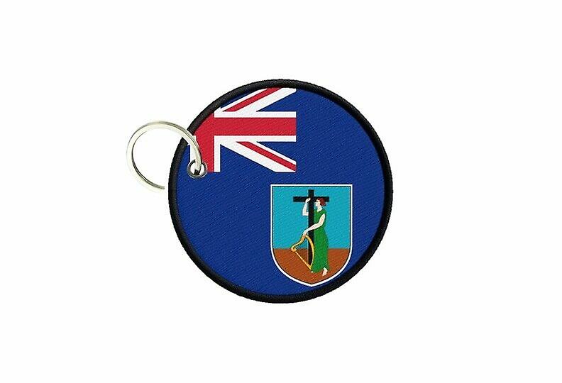 Keychain keys flag montserrat island printed round round roundcarde